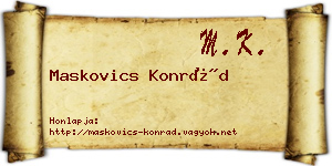 Maskovics Konrád névjegykártya